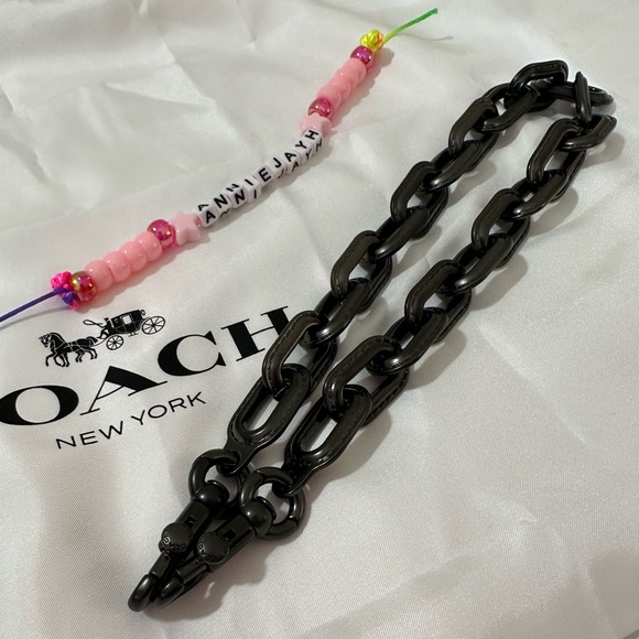 NEW w/o tags - Coach Pewter Black Link Chain Strap *STRAP ONLY, no bag* - Picture 2 of 6